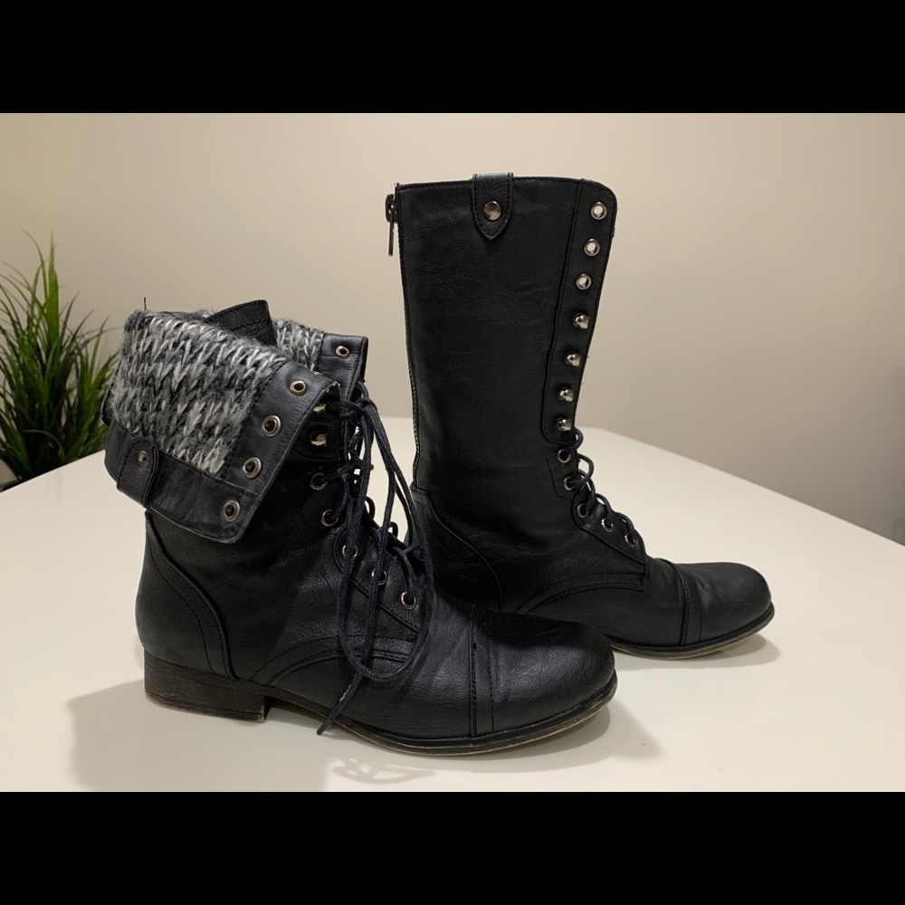 Authentic Madden Girl Combat Boots - Size 8 -Black
